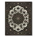 Opulent Black and Gold Paisley Medallion Rug