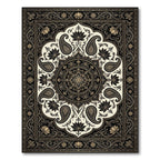 Opulent Black and Gold Paisley Medallion Rug