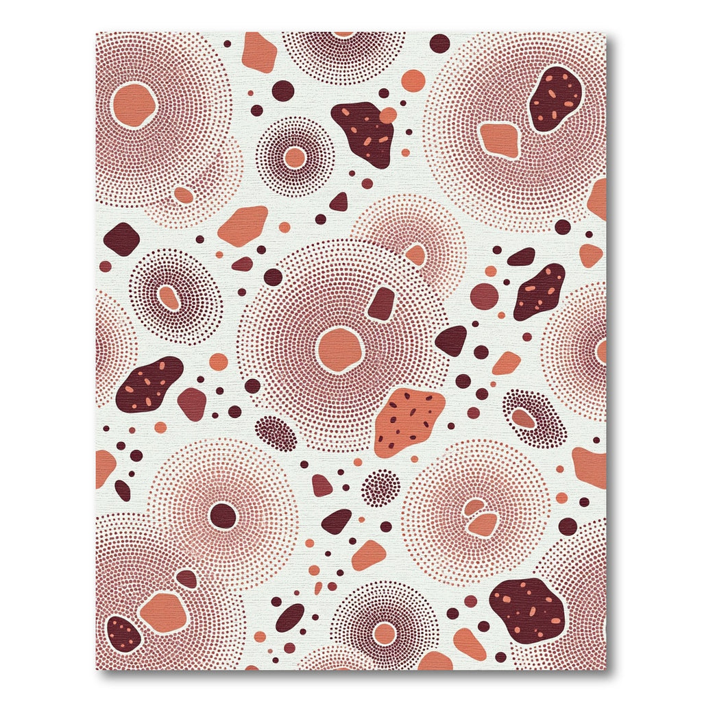 Terracotta Abstract Dotted Circles Rug