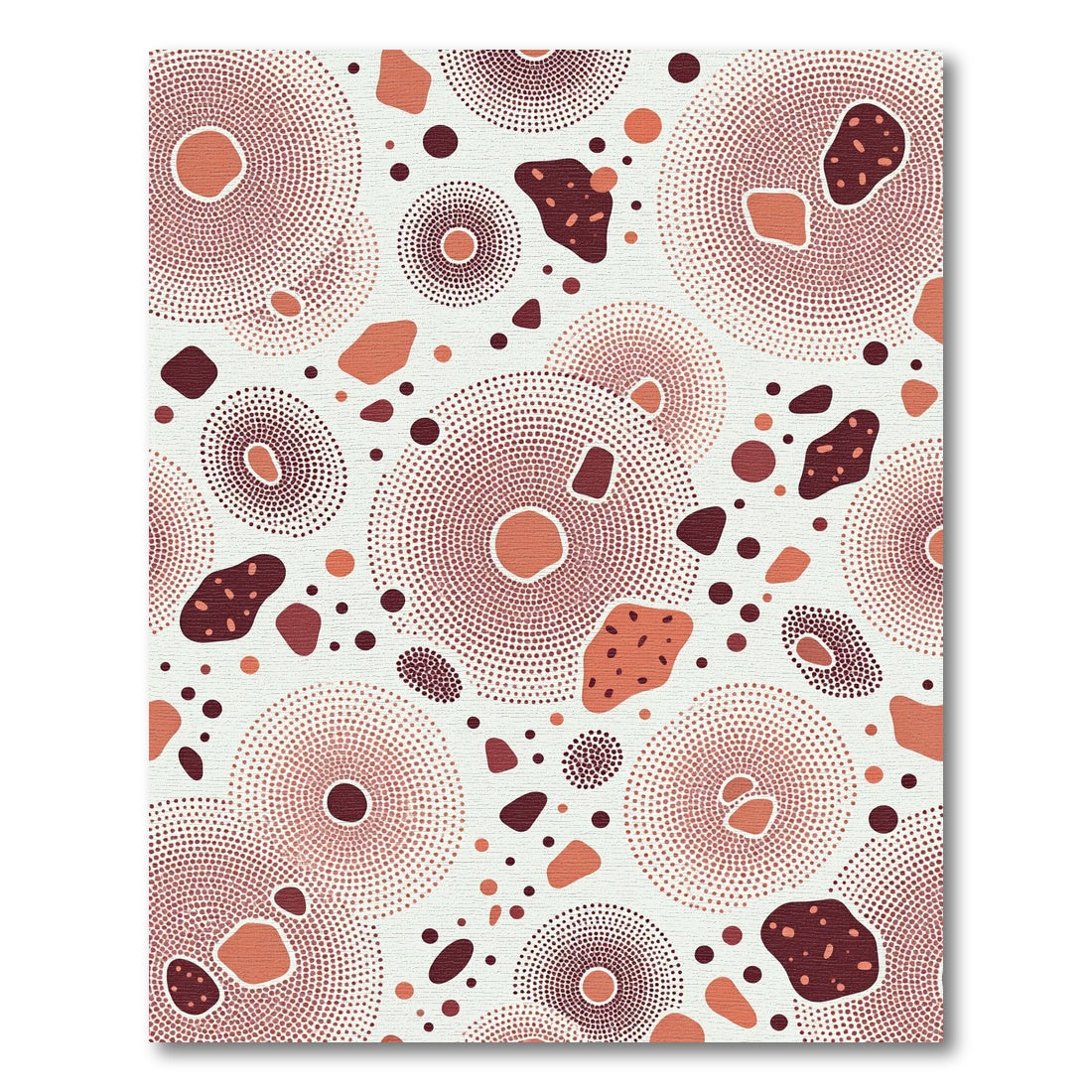 Terracotta Abstract Dotted Circles Rug