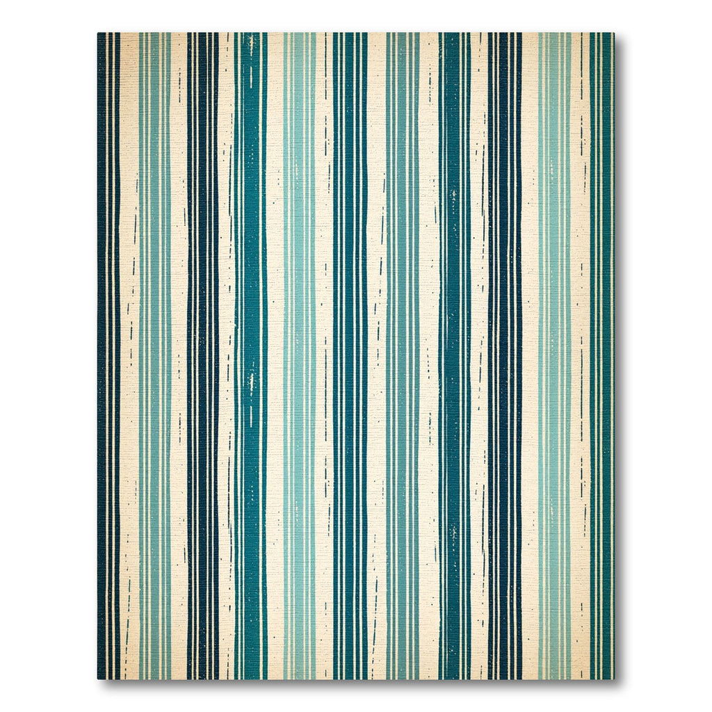 Teal and Navy Vertical Linear Stripe Rug