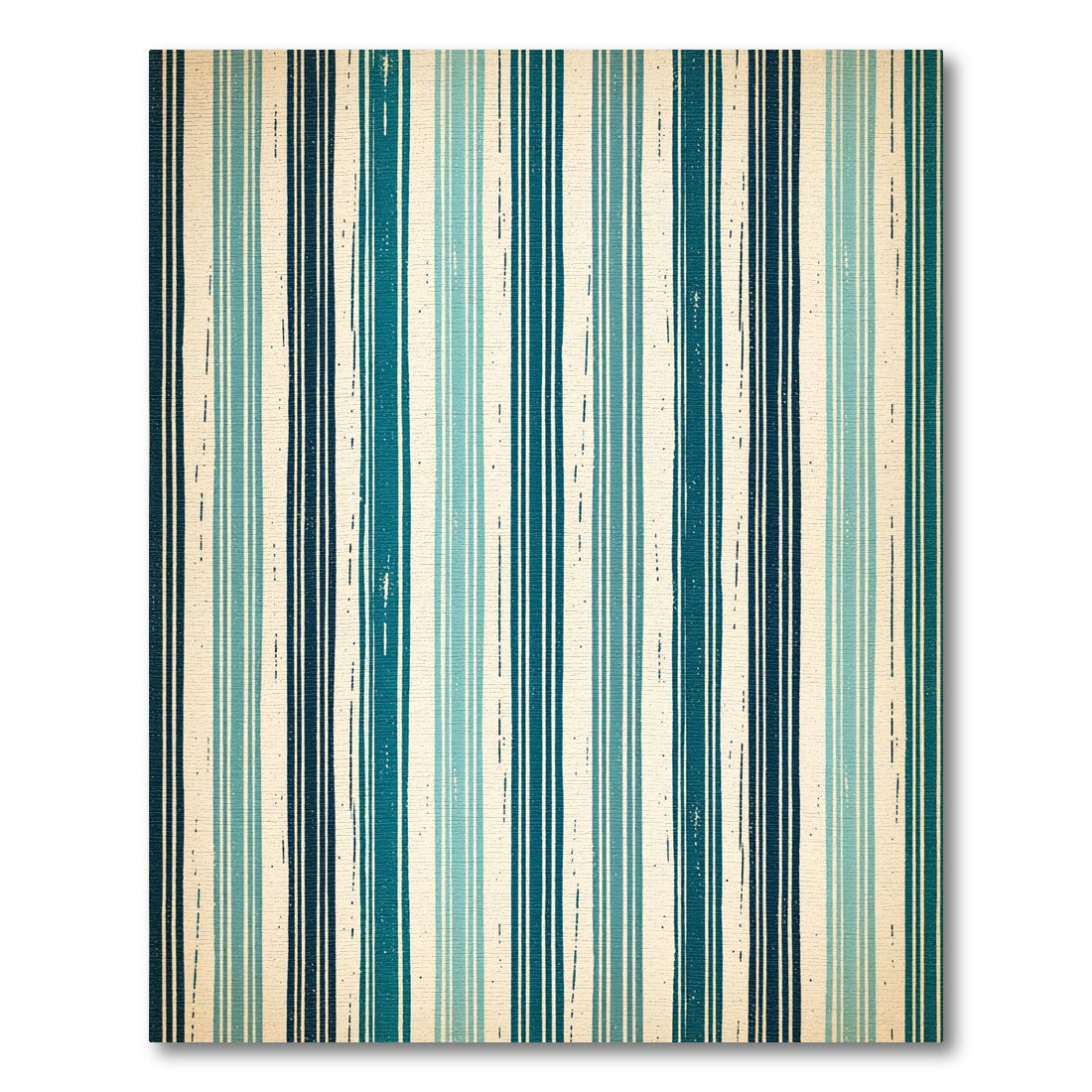 Teal and Navy Vertical Linear Stripe Rug