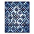 Deep Blue Diamond Deco Palm Rug