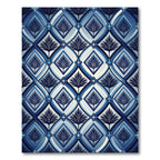 Deep Blue Diamond Deco Palm Rug