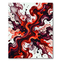 Vibrant Crimson Liquid Abstract Wave Rug