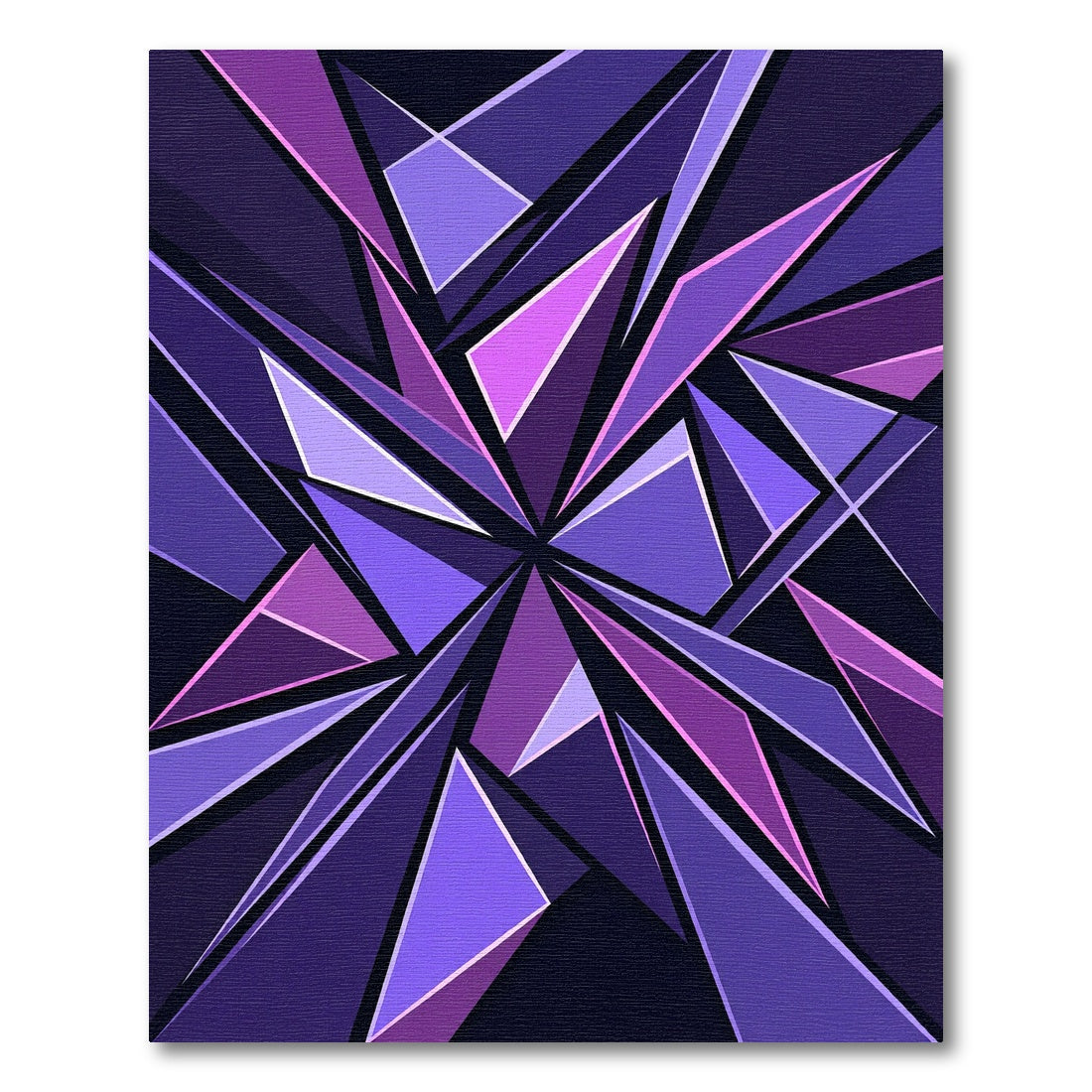 Geometric Violet Abstract Shattered Prism Rug