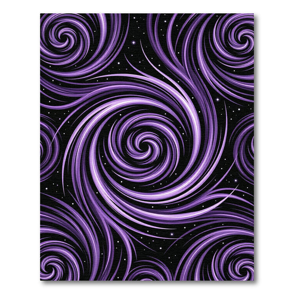 Cosmic Purple Swirl Starry Sky Rug