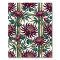 Deep Red Chrysanthemum Bamboo Panorama Rug
