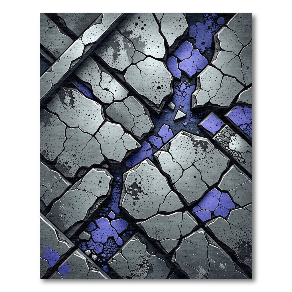 Cracked Stone Geometric Lavender Accents Rug