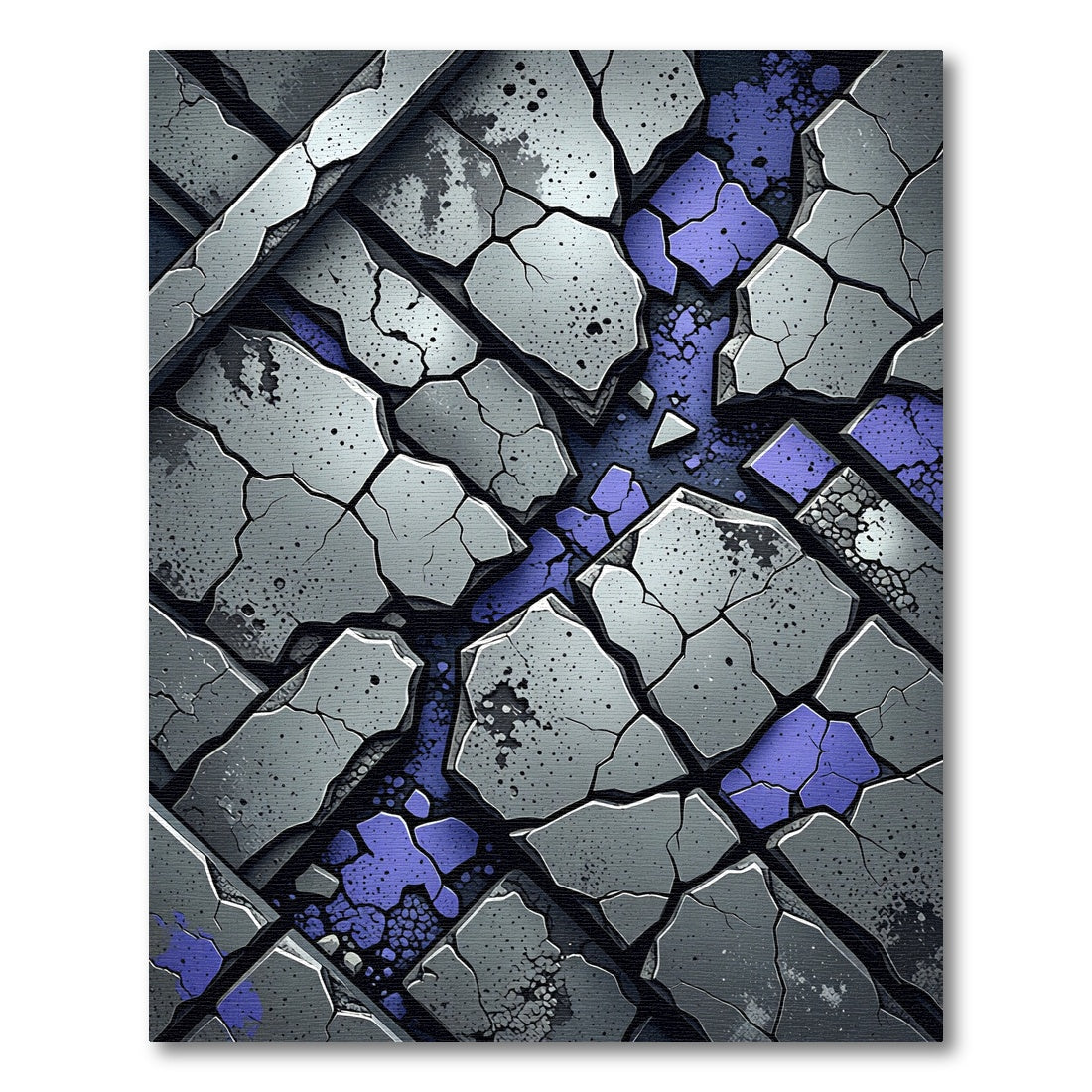 Cracked Stone Geometric Lavender Accents Rug