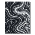 Monochromatic Black White Marble Waves Rug