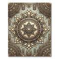 Gold Tiki Floral Mandala Rug