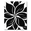 Bold Black and White Floral Swirl Rug