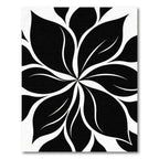 Bold Black and White Floral Swirl Rug