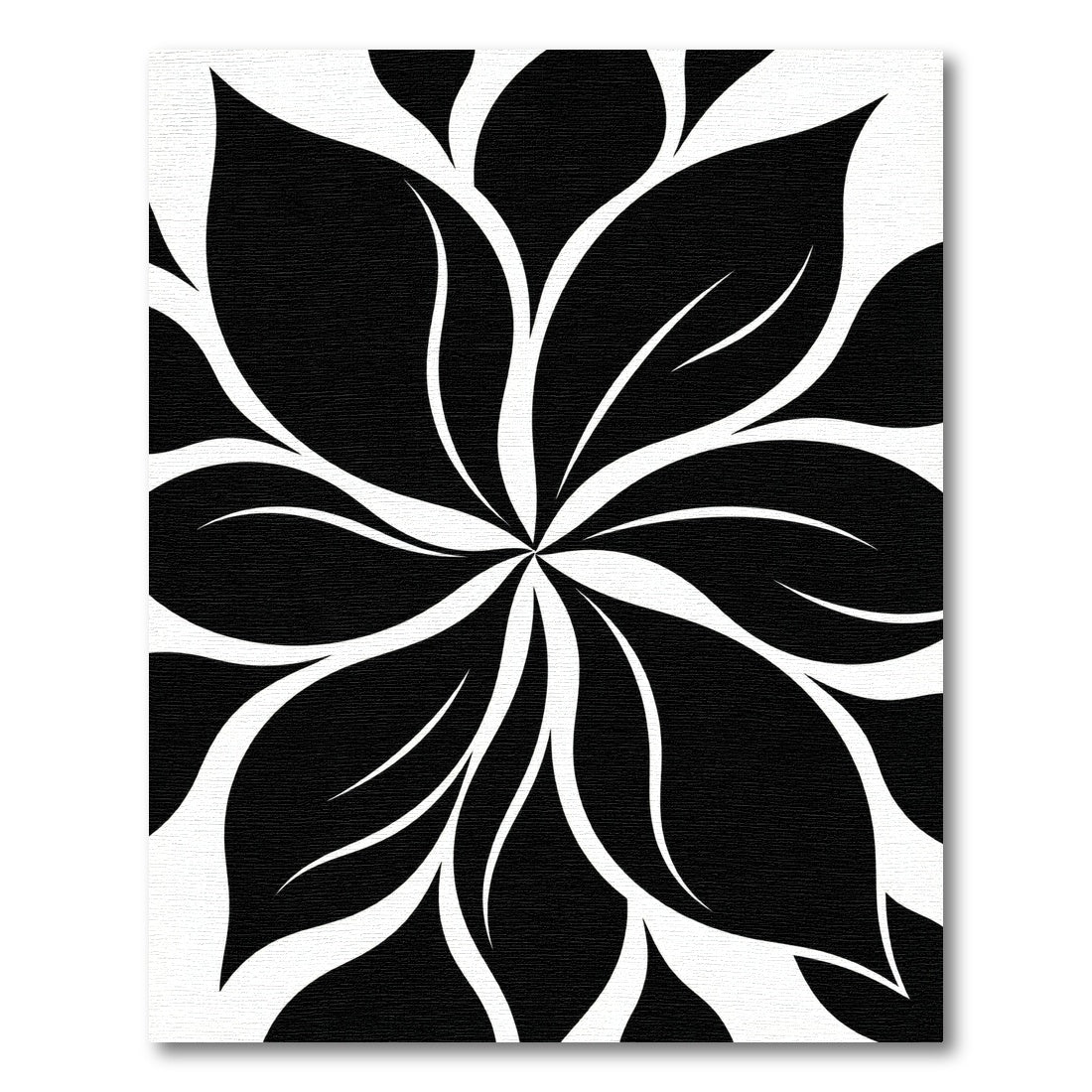 Bold Black and White Floral Swirl Rug