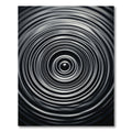 Charcoal Gray Concentric Circles Rug