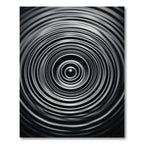 Charcoal Gray Concentric Circles Rug