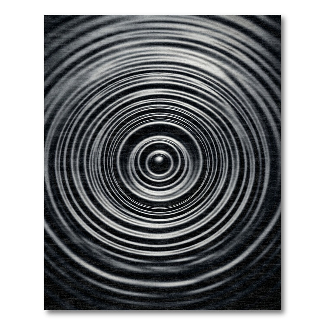 Charcoal Gray Concentric Circles Rug
