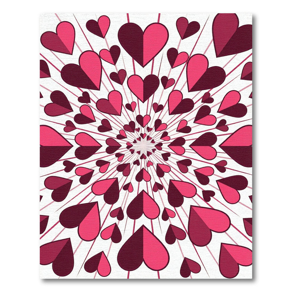 Radiant Pink Heart Burst Rug
