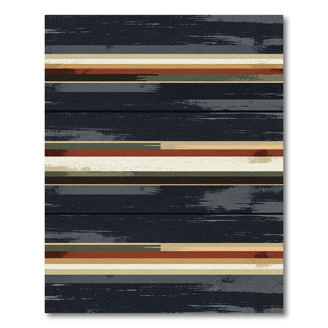 Textured Horizontal Stripe Earth Tones Rug