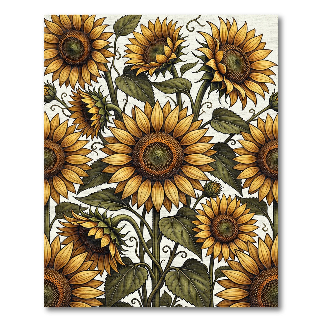 Golden Sunflower Floral Meadow Rug