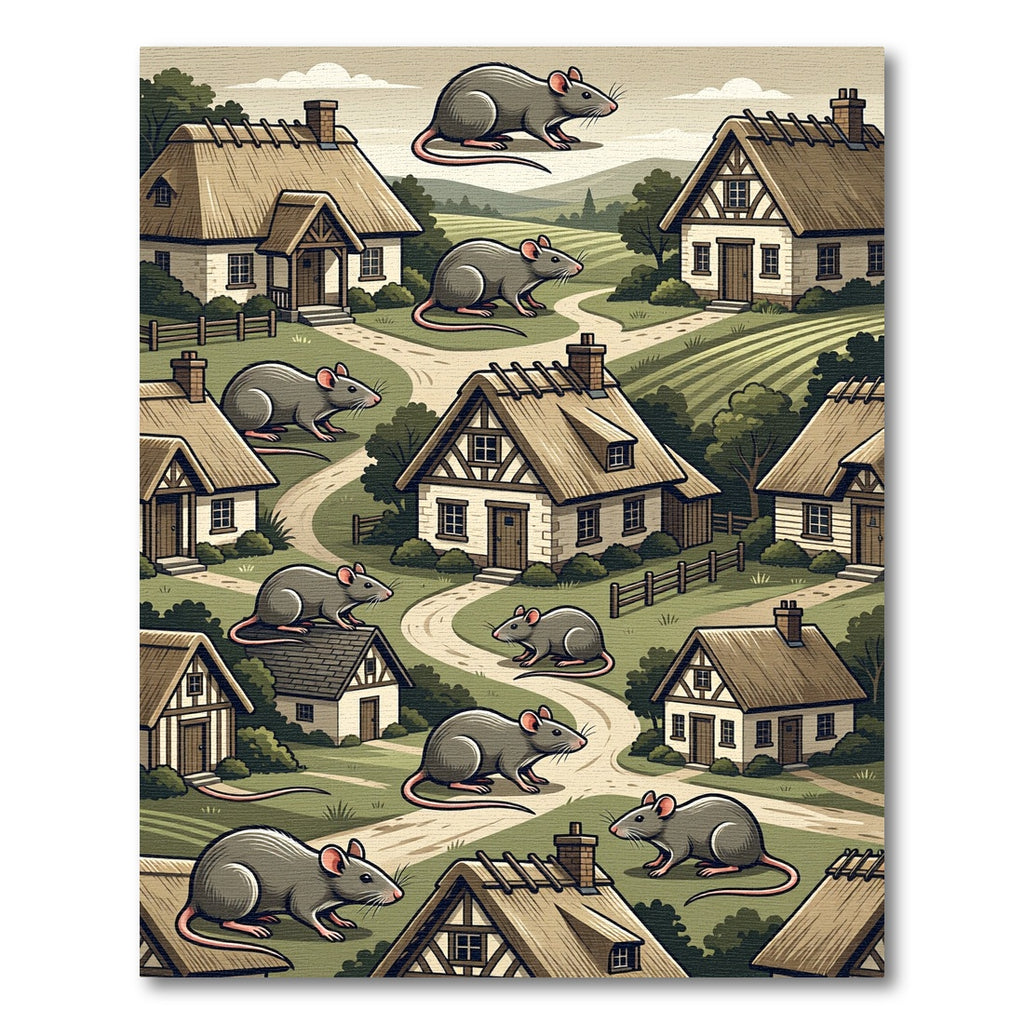 Whimsical Earthy Meadow Mouse Countryside Rug