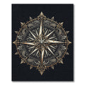 Ornate Gold Compass Medallion Floral Rug