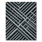 Silver Gray Intersecting Lines Rug