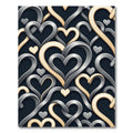 Metallic Silver and Gold Interlocking Hearts Rug