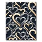 Metallic Silver and Gold Interlocking Hearts Rug