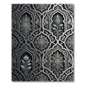 Elegant Silver Arabesque Floral Overlay Rug