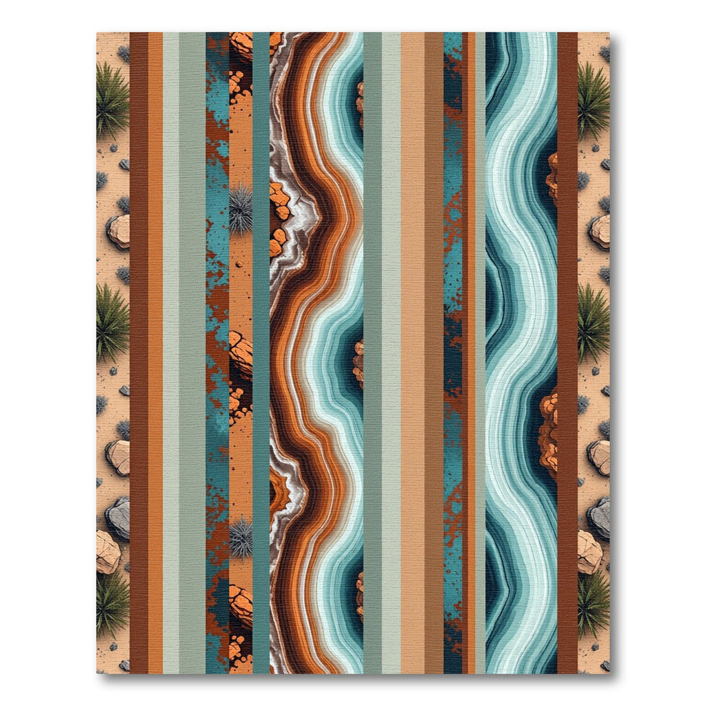 Abstract Agate Earthy Tone Striped Rug