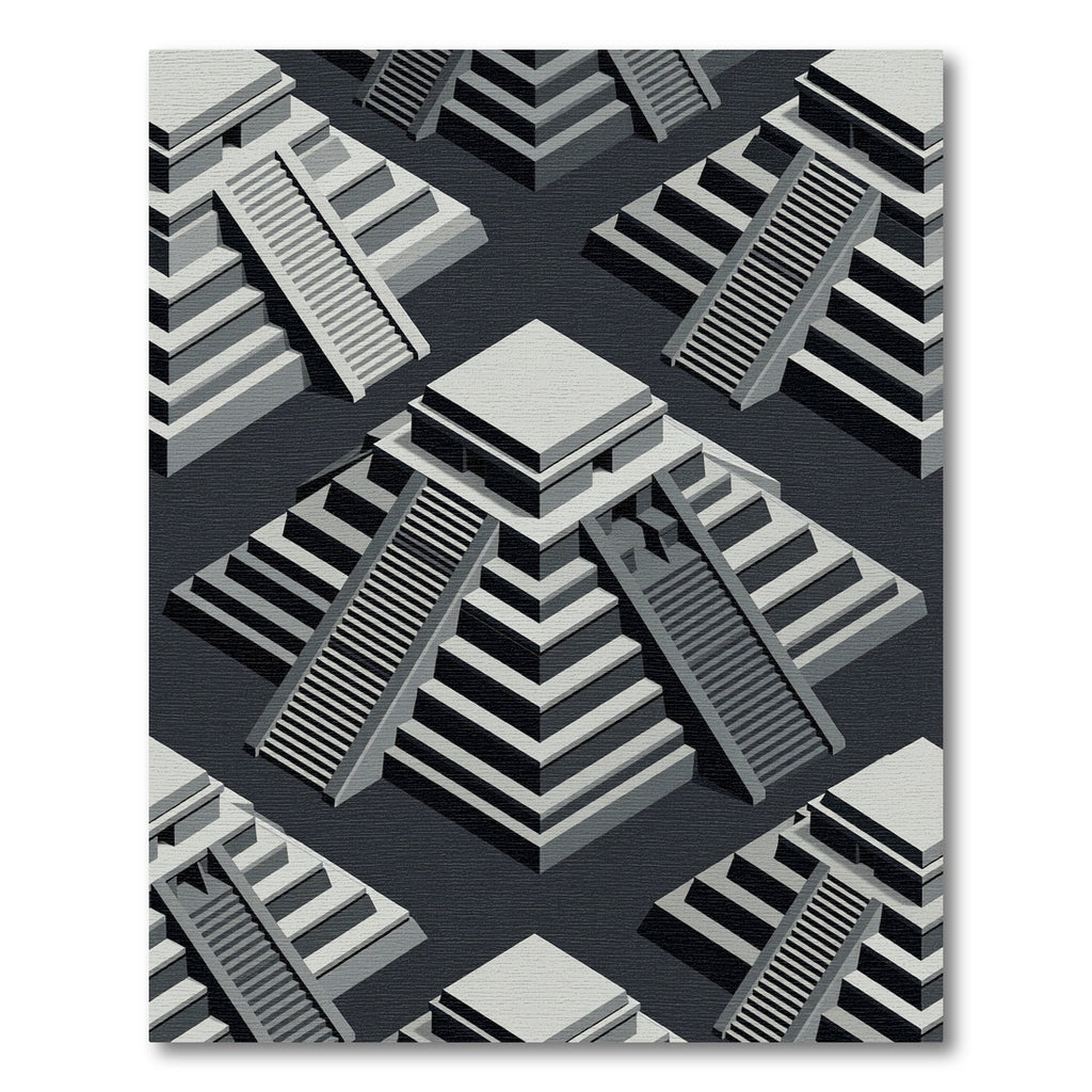 Monochromatic Geometric Step Pyramid Repeat Rug
