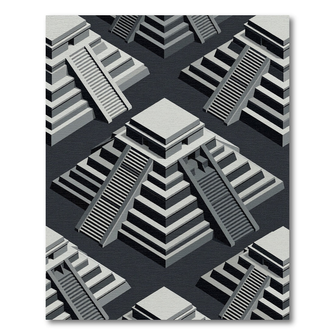 Monochromatic Geometric Step Pyramid Repeat Rug