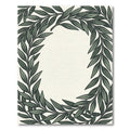 Deep Green Leafy Wreath Frame Rug