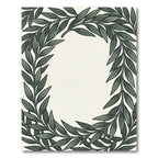 Deep Green Leafy Wreath Frame Rug
