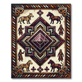 Ancient Emblematic Maroon Geometric Diamond Area Rug