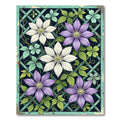 Purple and White Clematis Trellis Rug