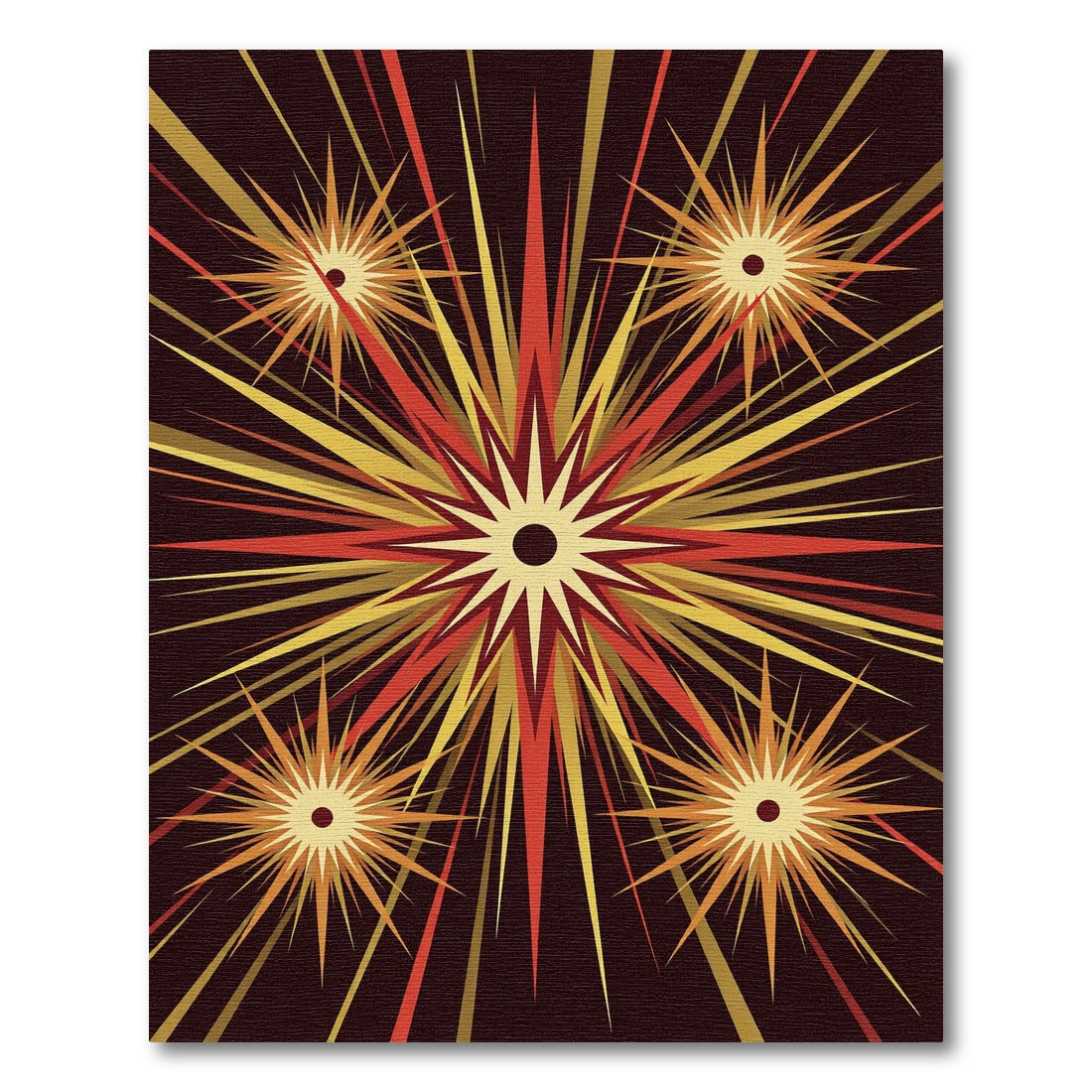 Radiant Sunburst Orange Yellow Explosion Rug