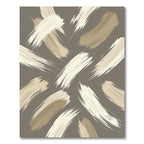 Modern Taupe Abstract Brush Stroke Rug