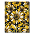 Golden Yellow Sunflower Botanical Repeat Rug