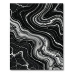 Chic Black White Swirl Marble Rug