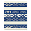 Navy Blue Striped Nautical Knot Rug
