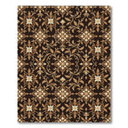 Intricate Floral Brown and Gold Medallion Rug