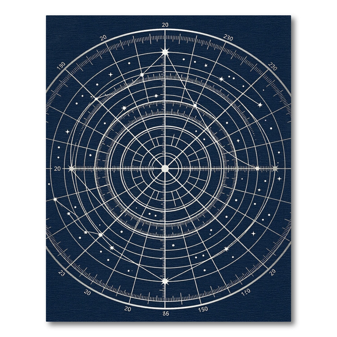 Celestial Navy Blue Astral Map Rug