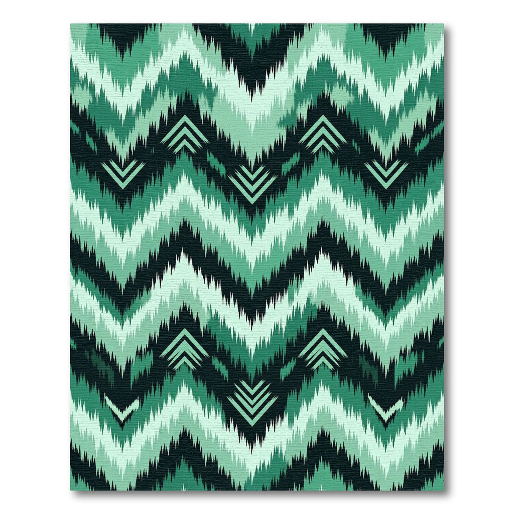 Shades of Teal Chevron Zigzag Rug