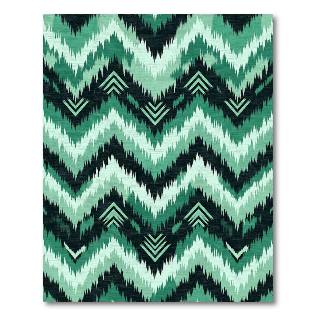 Shades of Teal Chevron Zigzag Rug