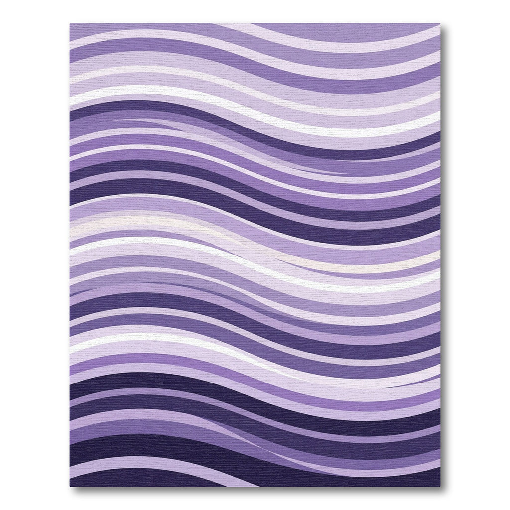 Modern Lavender And Purple Wavy Stripe Rug