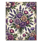 Romantic Lavender and Purple Rose Bouquet Rug