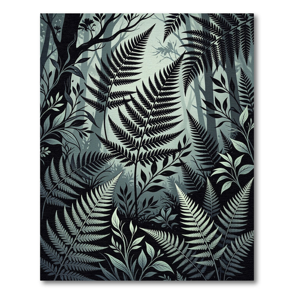 Mist Forest Botanical Fern Shadow Rug